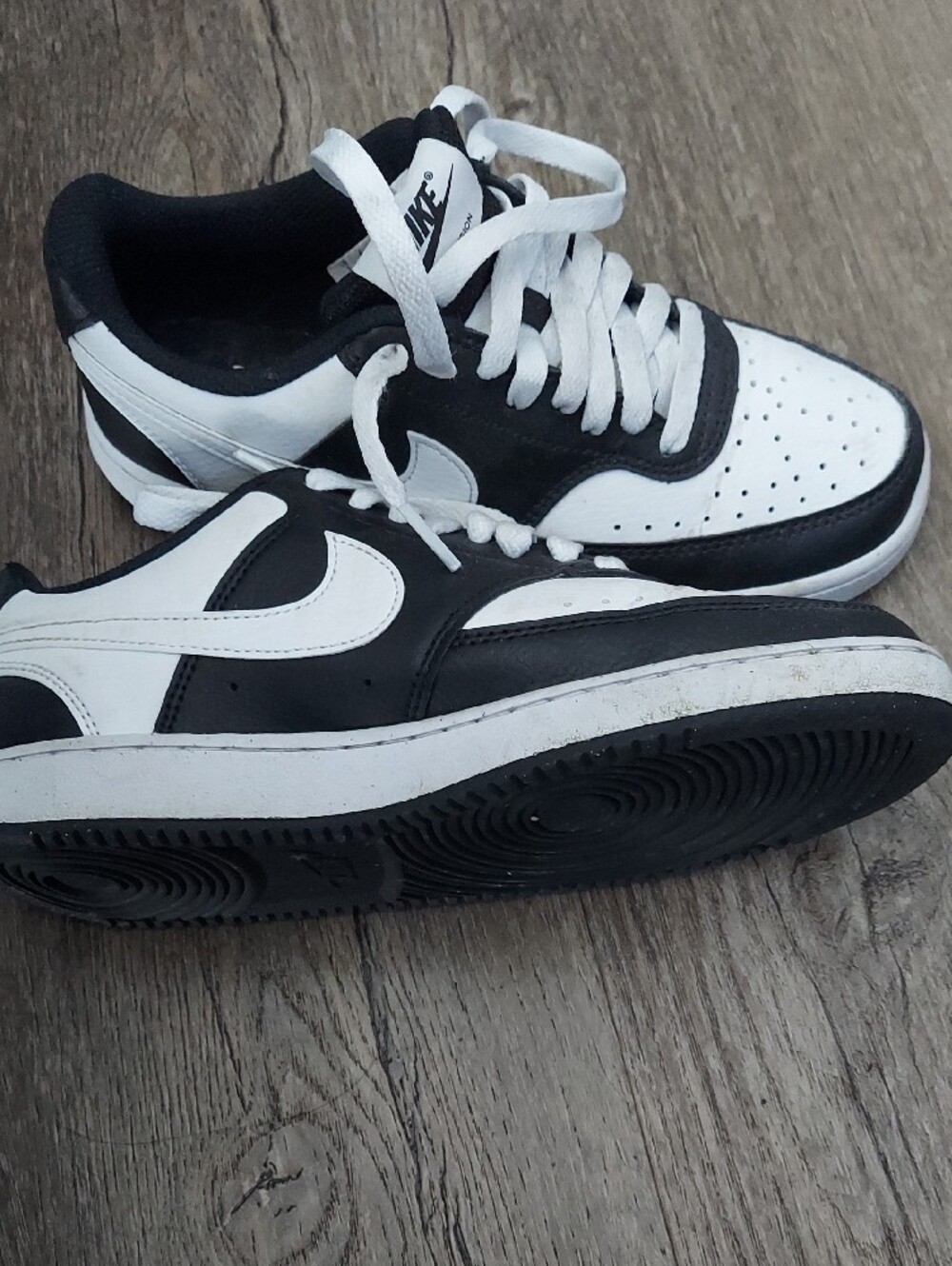 Nike Mens/Big Boys 7 Court Vision Black and White Sneakers - Picture 5 of 5